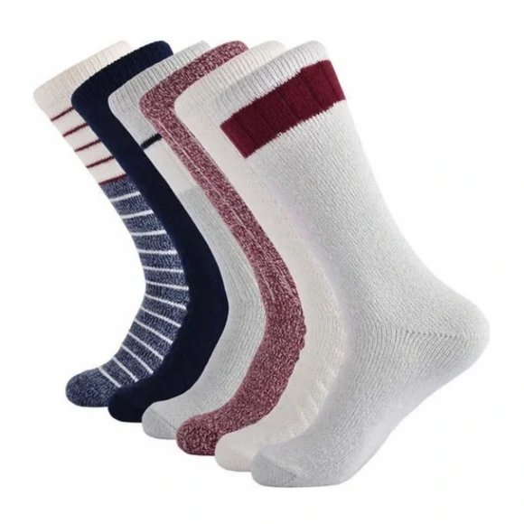 NWT 6 Pair Lucky Brand Ladies' Super Soft Boot Sock:  Blue, Red, Grey & Beige - Picture 1 of 12